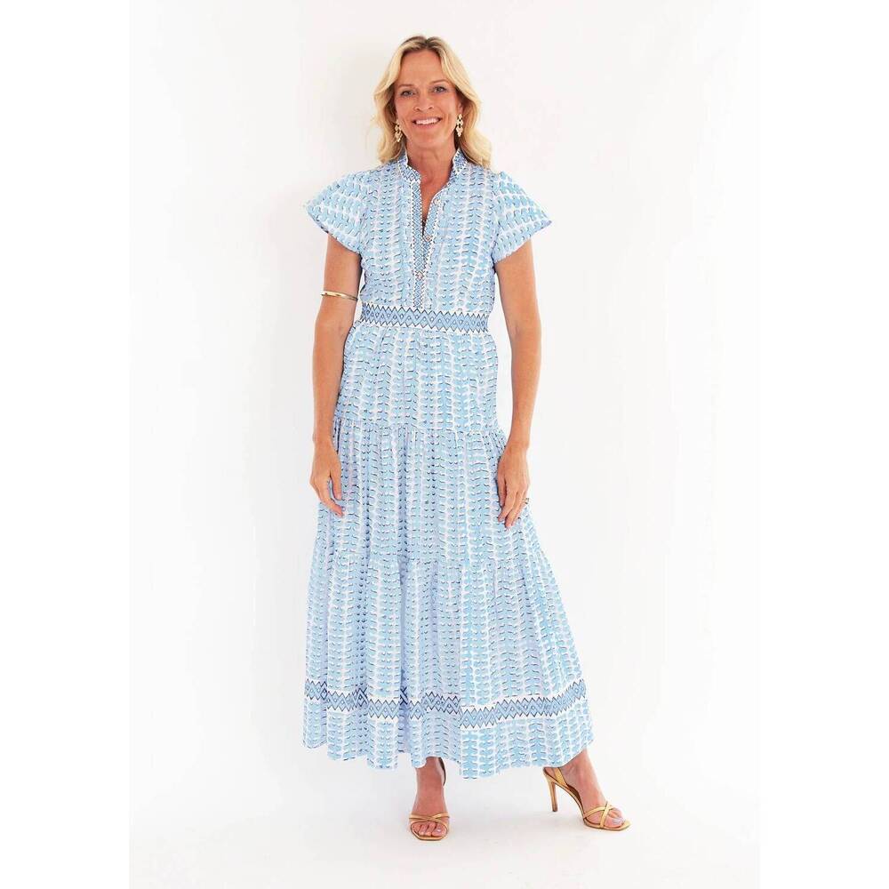 NEW CK BRADLEY doon maxi dress in birch ocean breeze